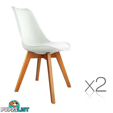 Set of 2 Dining Chair White