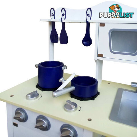 18 Piece Kitchen Play Set  White & Blue