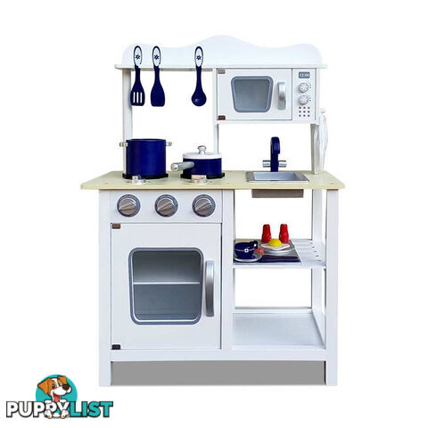 18 Piece Kitchen Play Set  White & Blue