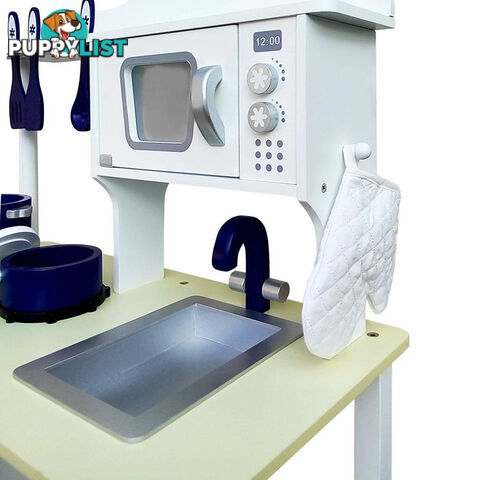 18 Piece Kitchen Play Set  White & Blue