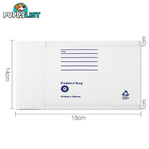 Set of 100 Bubble Padded Mailer Bag - 160mm x 230mm