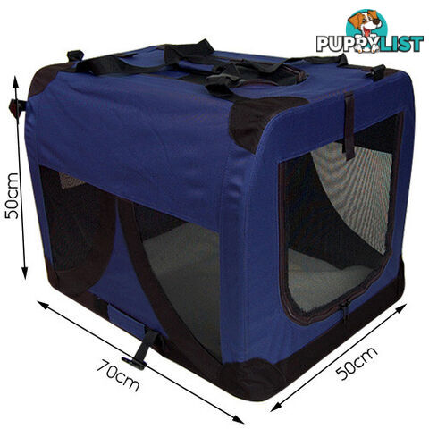 Large Portable Soft Pet Dog Crate Cage Kennel Blue