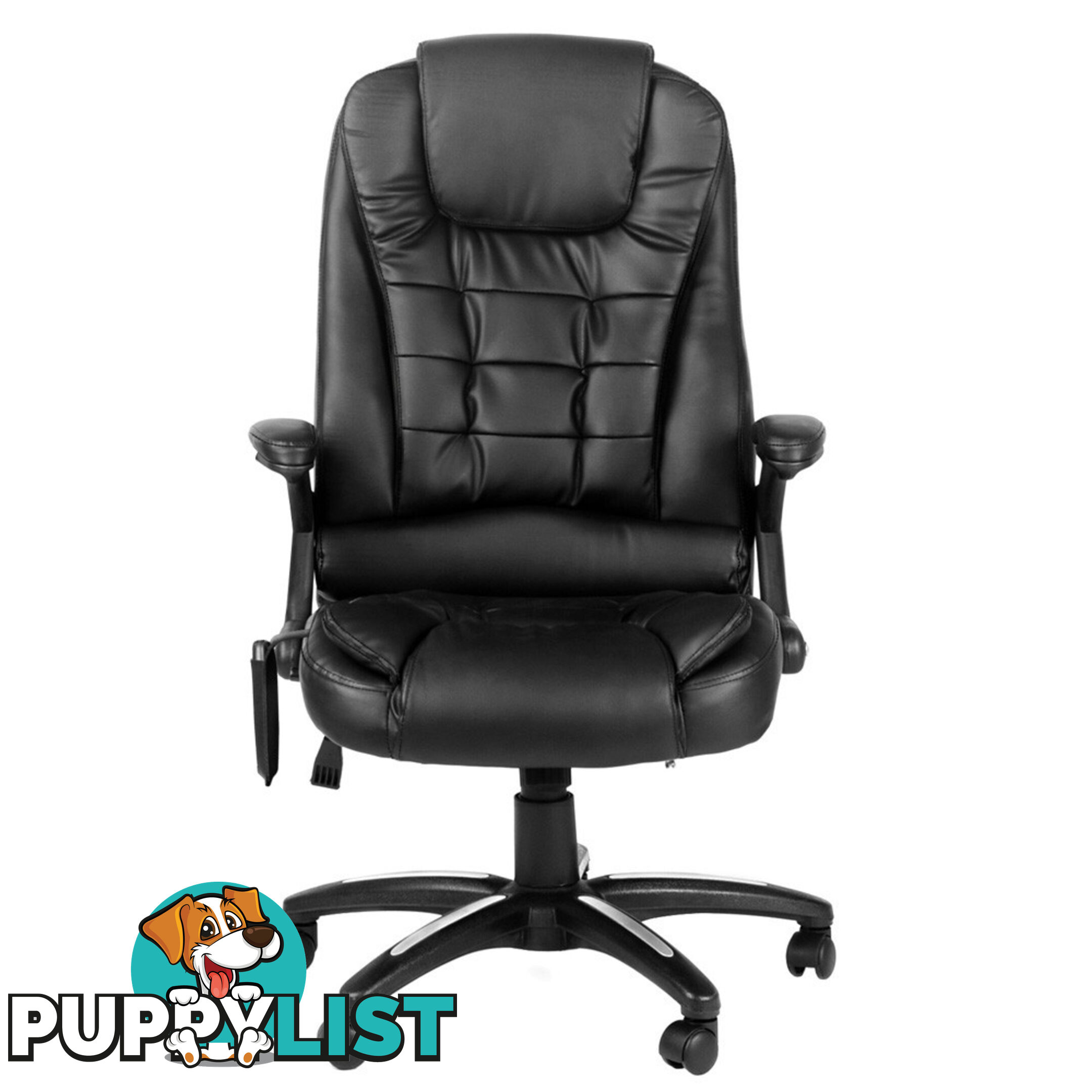 8 Point Massage Executive PU Leather Office Computer Chair Black