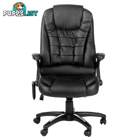 8 Point Massage Executive PU Leather Office Computer Chair Black