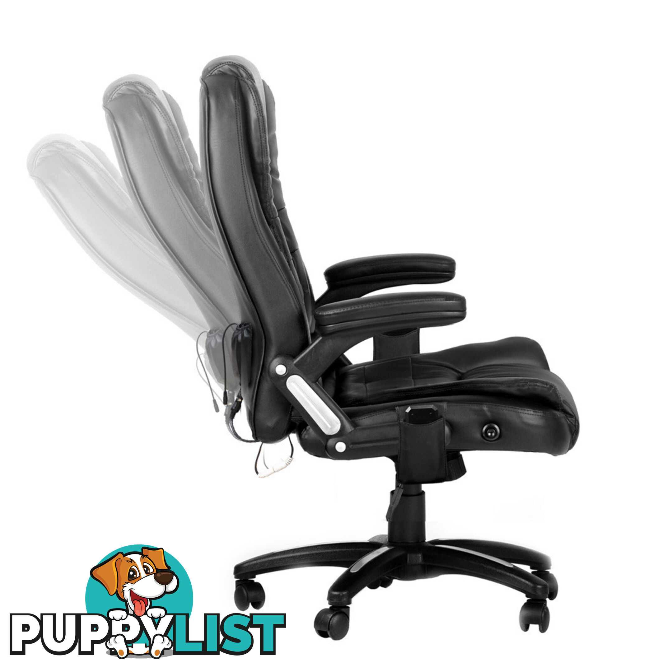 8 Point Massage Executive PU Leather Office Computer Chair Black