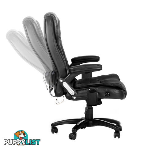 8 Point Massage Executive PU Leather Office Computer Chair Black