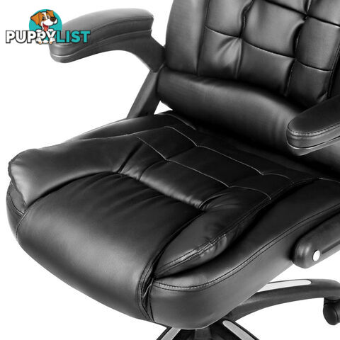 8 Point Massage Executive PU Leather Office Computer Chair Black