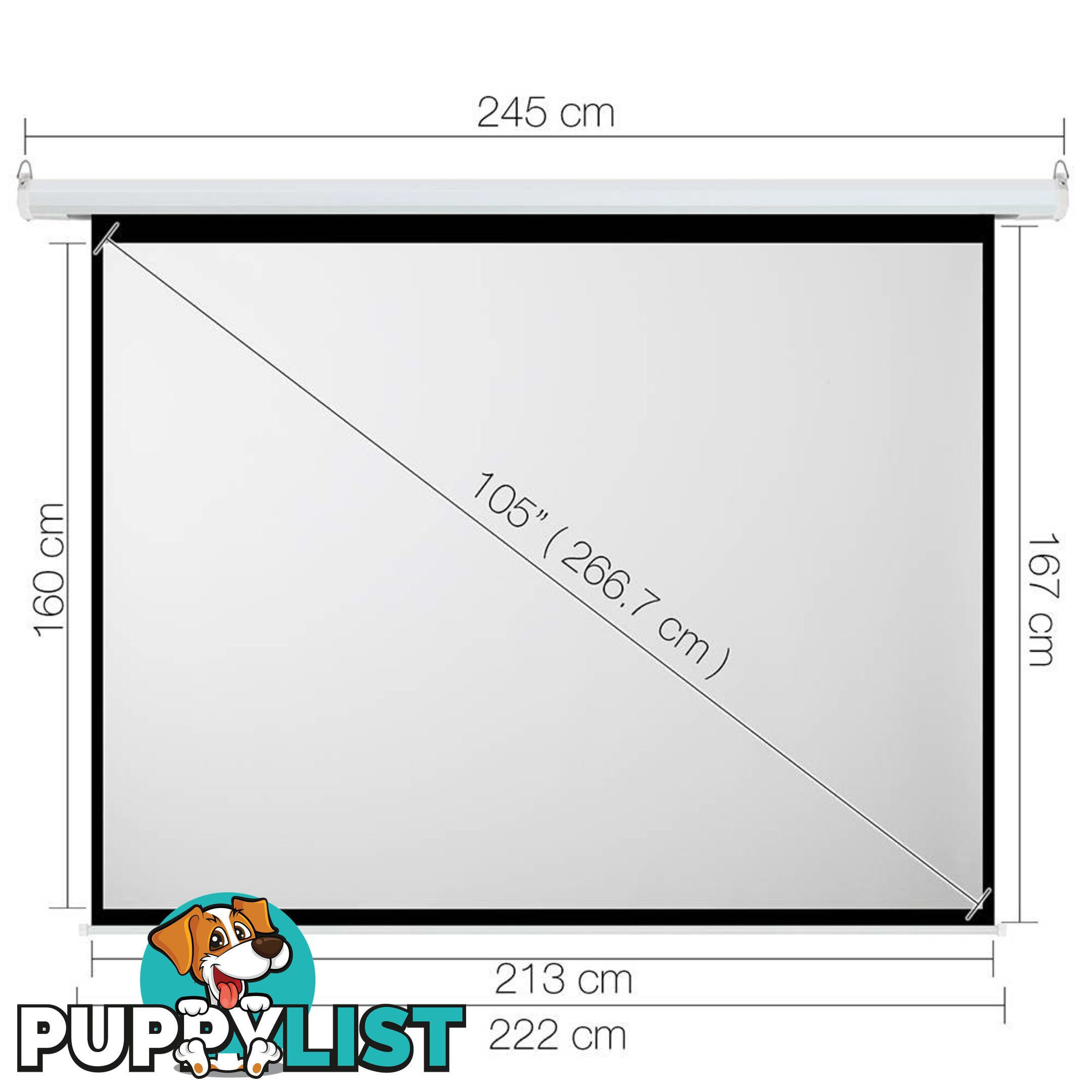 Electric Projector Screen - 266 cm