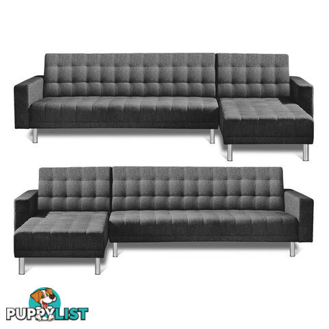 Faux Linen Sofa Bed 5 Seater