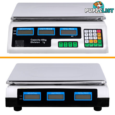 Kitchen Electronic Digital Scales 40kg  White