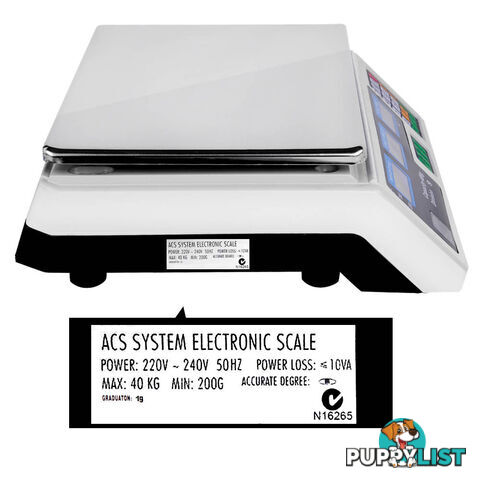 Kitchen Electronic Digital Scales 40kg  White