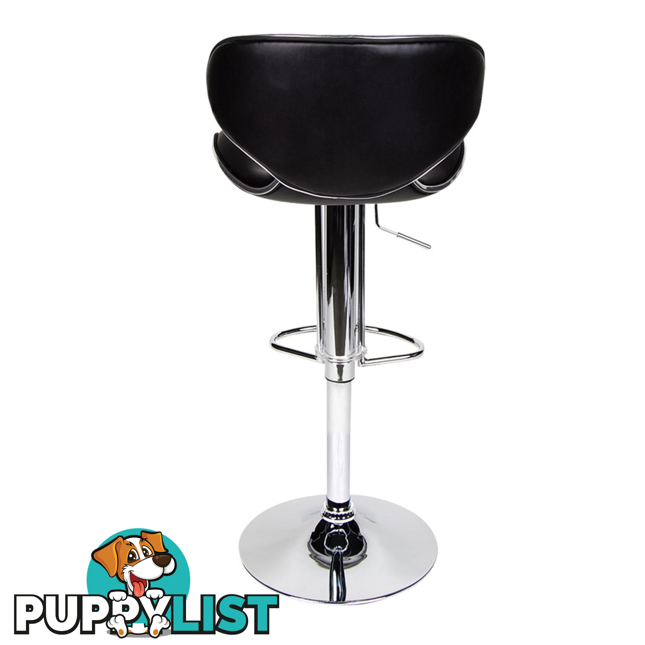 Set of 2 PU Leather Kitchen Bar Stool Charcoal