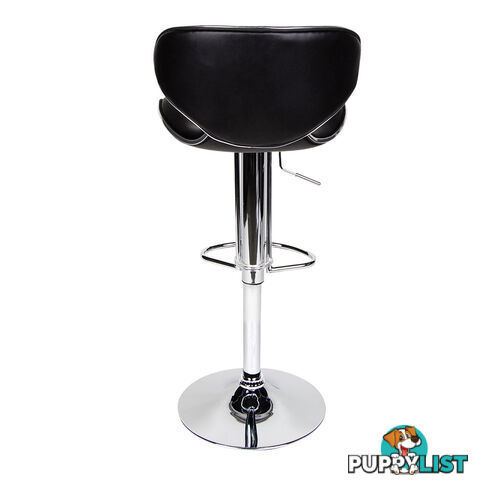 Set of 2 PU Leather Kitchen Bar Stool Charcoal