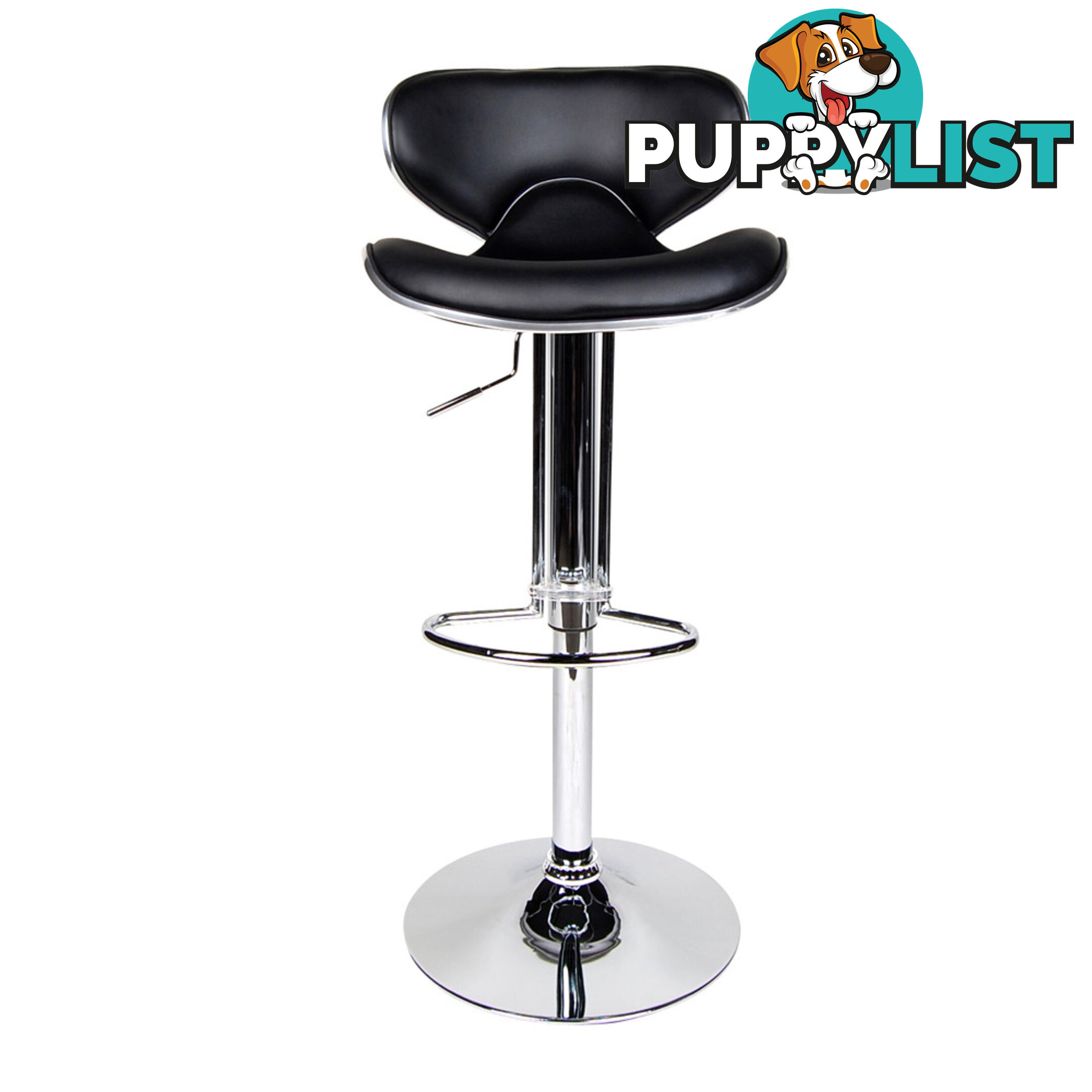 Set of 2 PU Leather Kitchen Bar Stool Charcoal