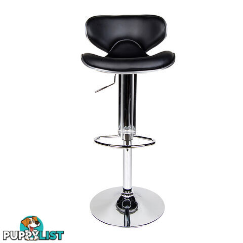 Set of 2 PU Leather Kitchen Bar Stool Charcoal