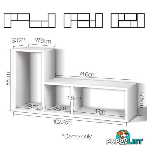 DIY L Shaped Display Shelf - White