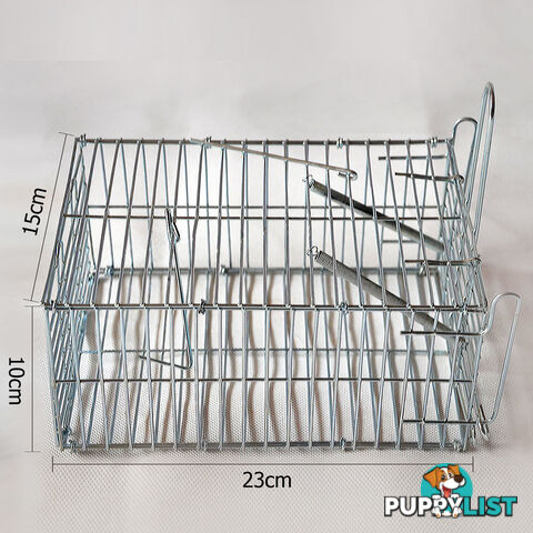 Set of 2 Humane Animal Trap Cage 66 x 23 x 25cm Silver