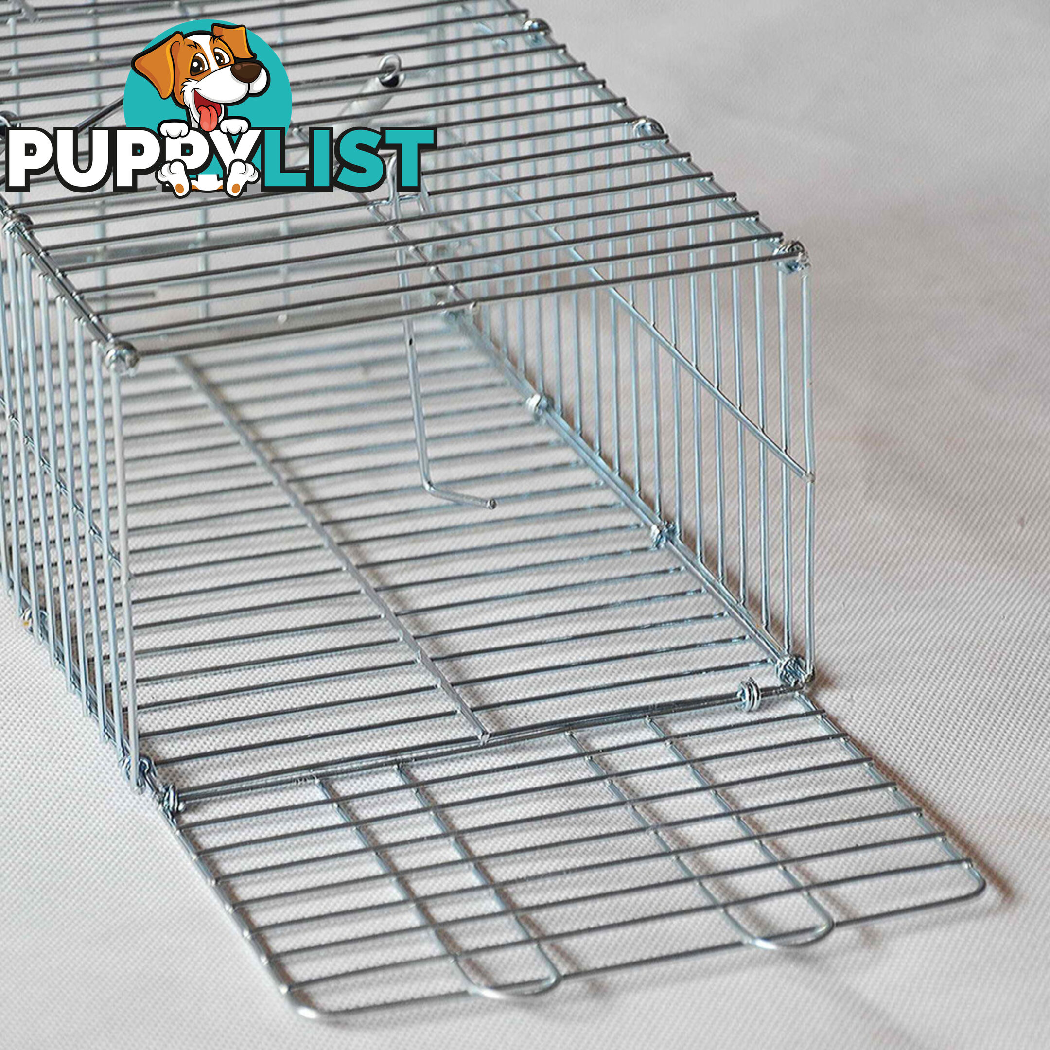 Set of 2 Humane Animal Trap Cage 66 x 23 x 25cm Silver