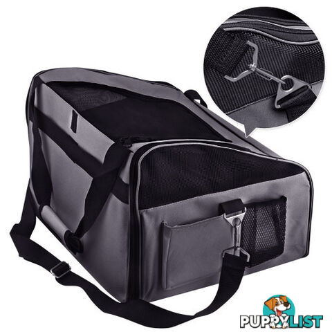 Pet Dog Cat Car Seat Carrier Travel Bag Large Grey