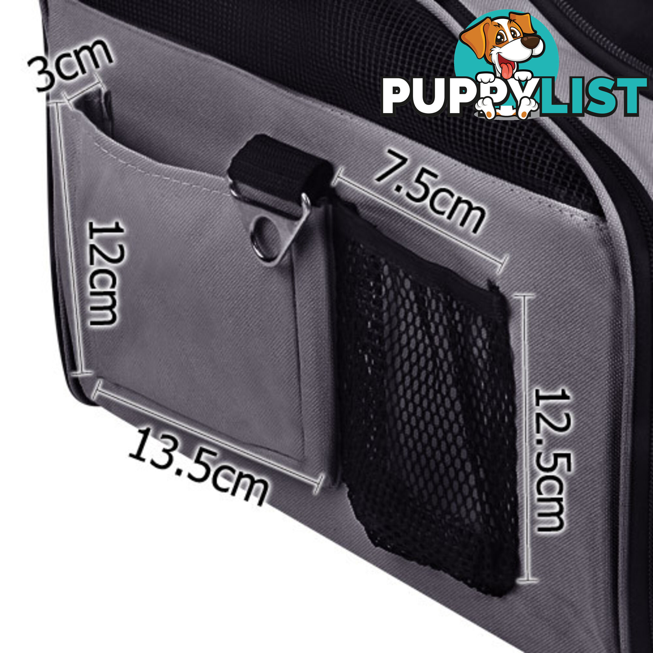 Pet Dog Cat Car Seat Carrier Travel Bag Large Grey