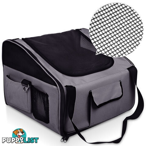 Pet Dog Cat Car Seat Carrier Travel Bag Large Grey