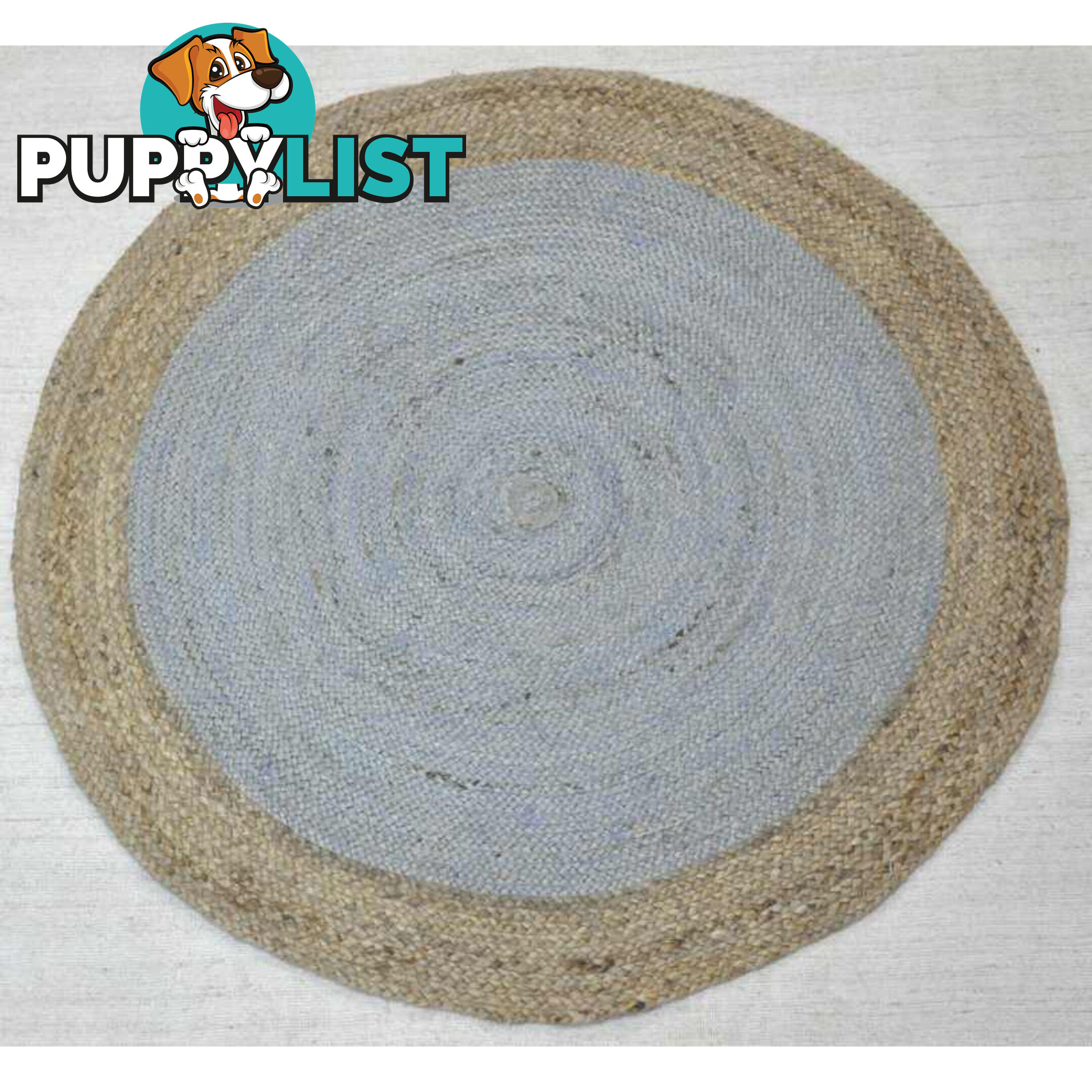 Jute Round Grey Rug Grey & Natural 120x120cm