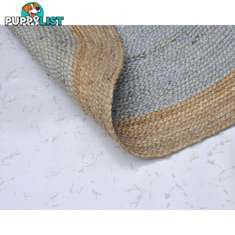 Jute Round Grey Rug Grey & Natural 120x120cm