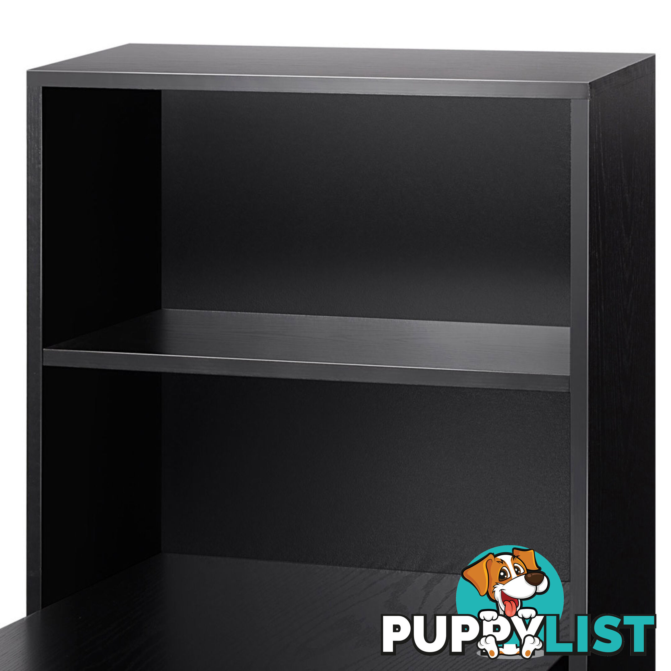 6 Storage Shelf Office Computer Desk Black