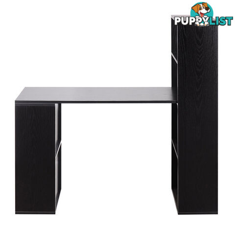 6 Storage Shelf Office Computer Desk Black