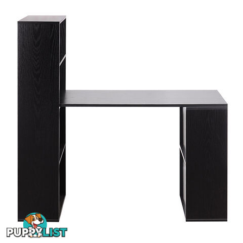 6 Storage Shelf Office Computer Desk Black