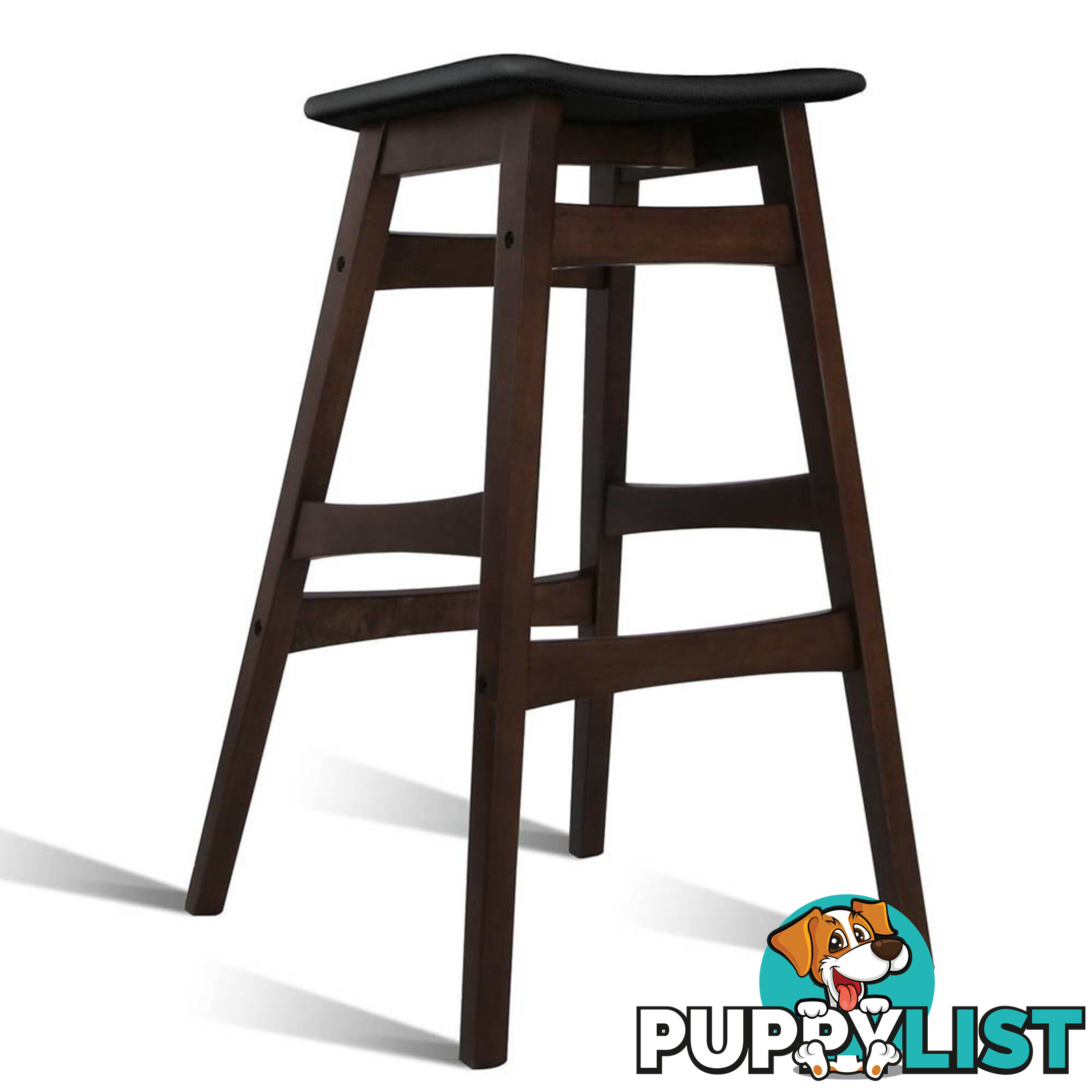 Sert of 2 Rubberwood Bar Stools - White