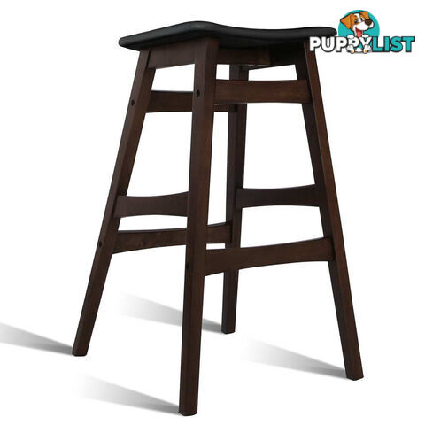 Sert of 2 Rubberwood Bar Stools - White