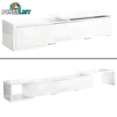 High Gloss Adjustable TV Stand Entertainment Unit 290 cm White