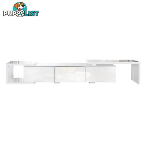 High Gloss Adjustable TV Stand Entertainment Unit 290 cm White