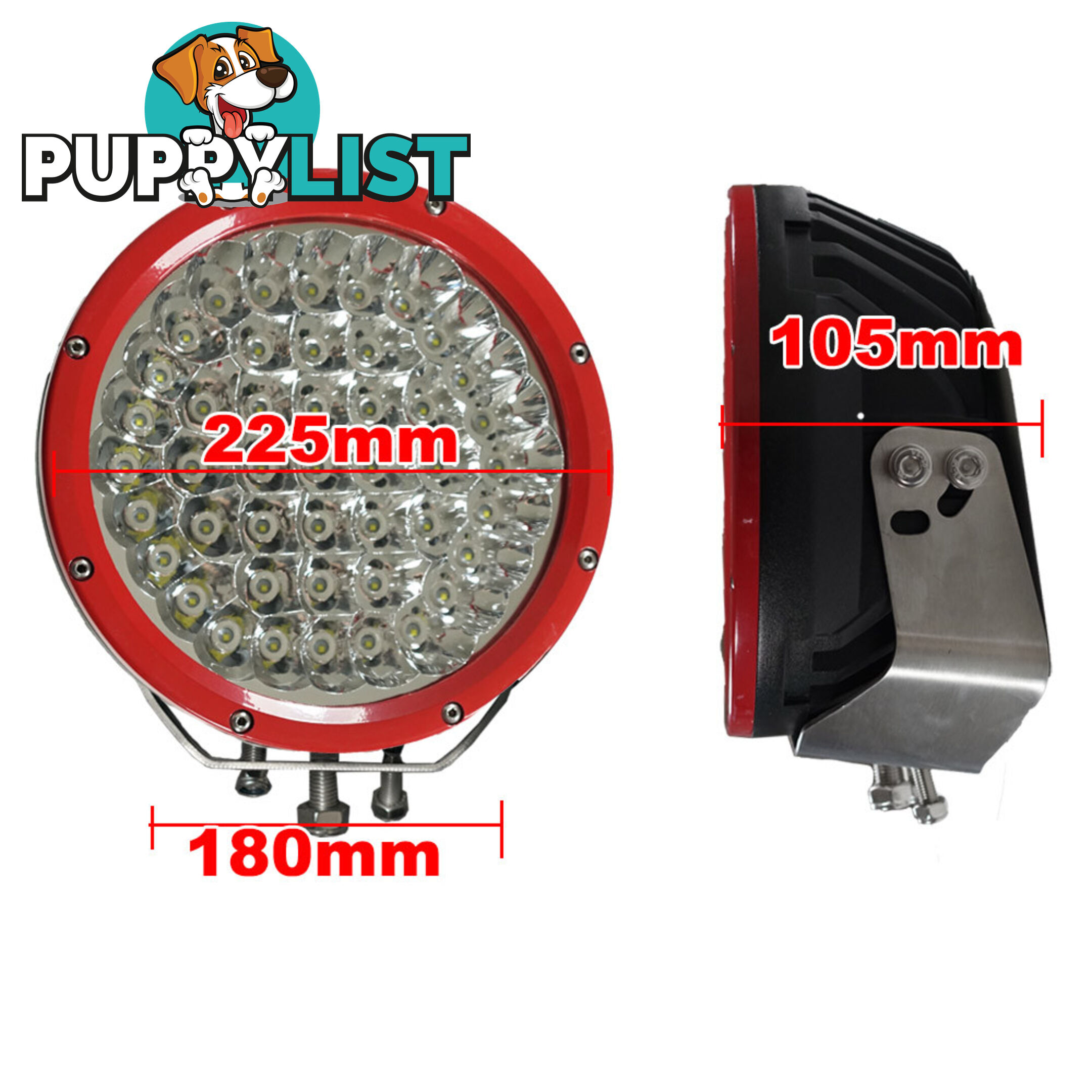 2X 9inch 315w CREE LED Driving Light Spot Beam Offroad Work Bar Lamp 12V 4WD 4X4 RED