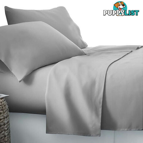 4 Piece Microfibre Sheet Set Queen   Grey