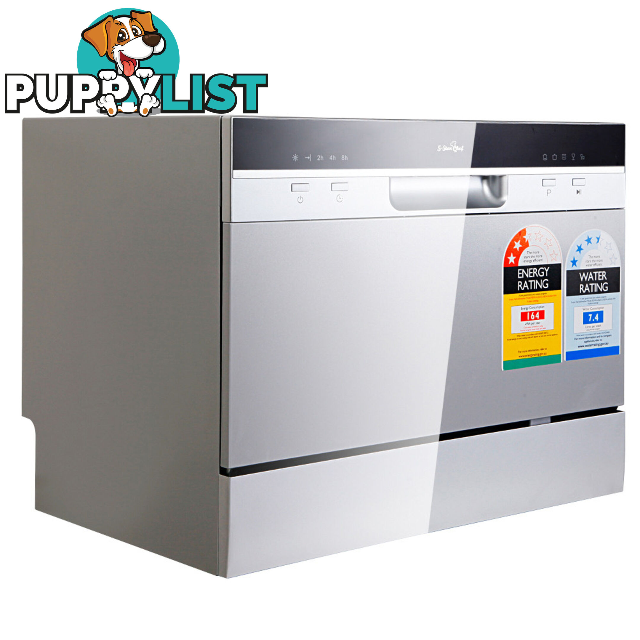 5 Star Chef Electric Benchtop Dishwasher Silver