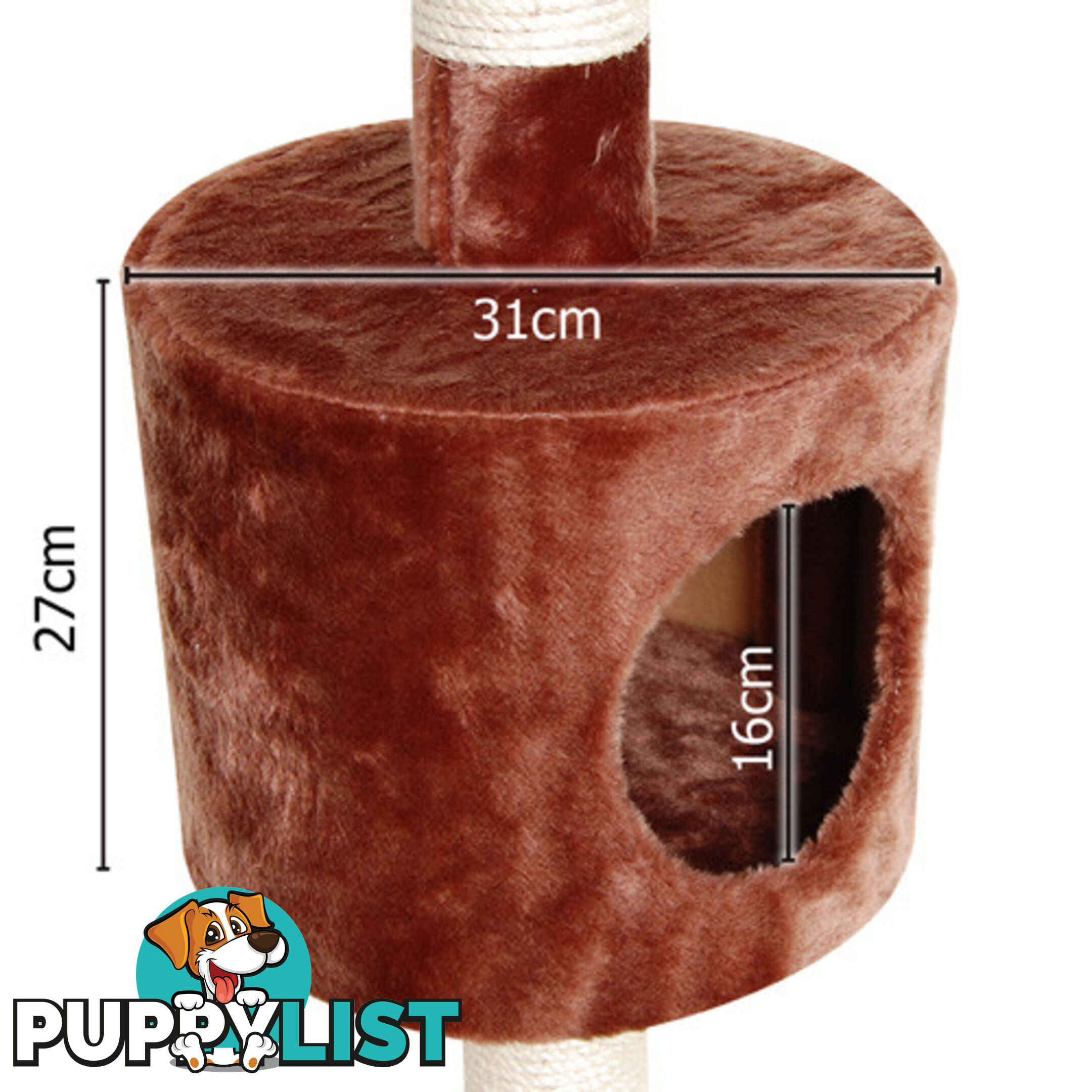 Multi Level Cat Scratching Poles Tree w/ Ladder Brown