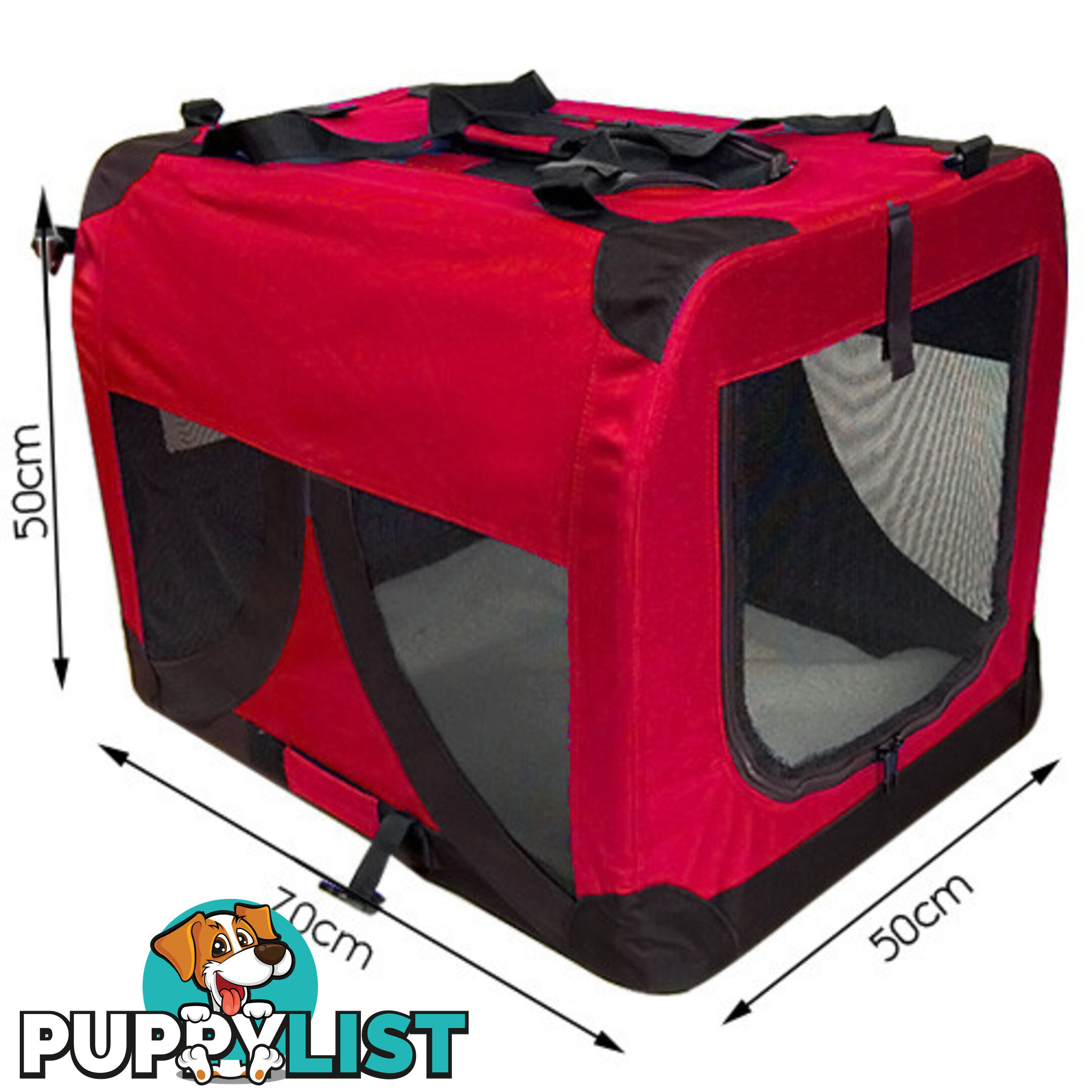 Large Portable Soft Pet Dog Crate Cage Kennel Red