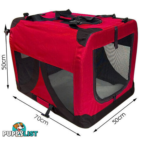 Large Portable Soft Pet Dog Crate Cage Kennel Red