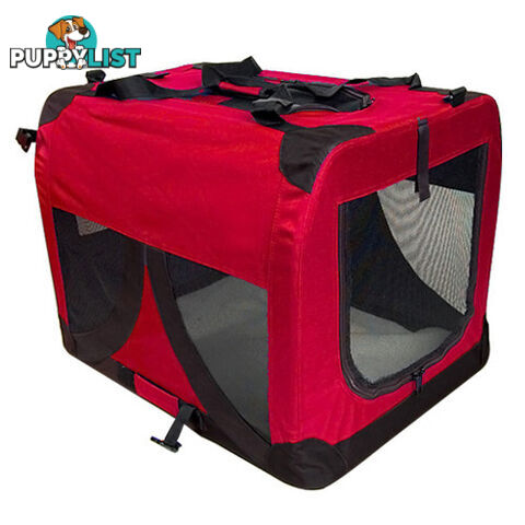 Large Portable Soft Pet Dog Crate Cage Kennel Red