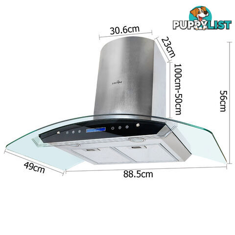 5 Star Chef 3 Fan Speed Rangehood 90cm