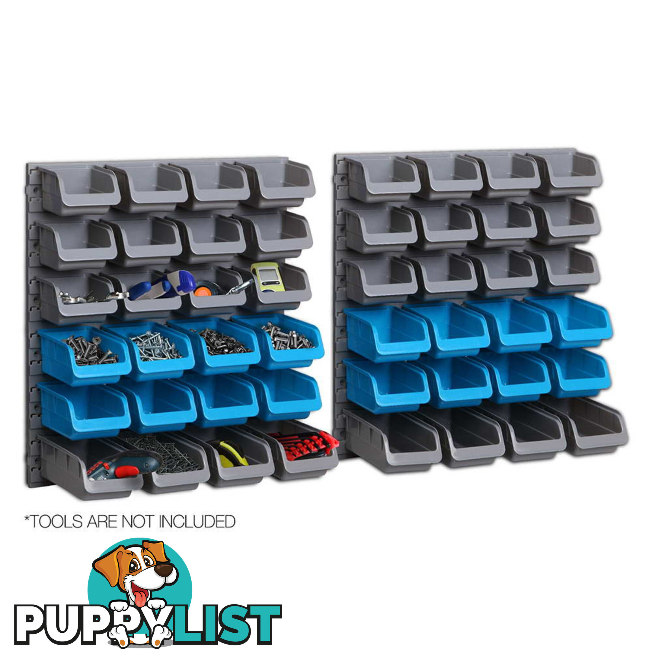 48 Piece Bin Wall Mounted Storage Rack