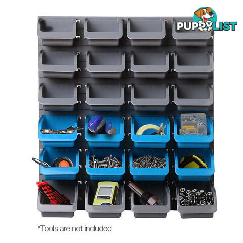 48 Piece Bin Wall Mounted Storage Rack