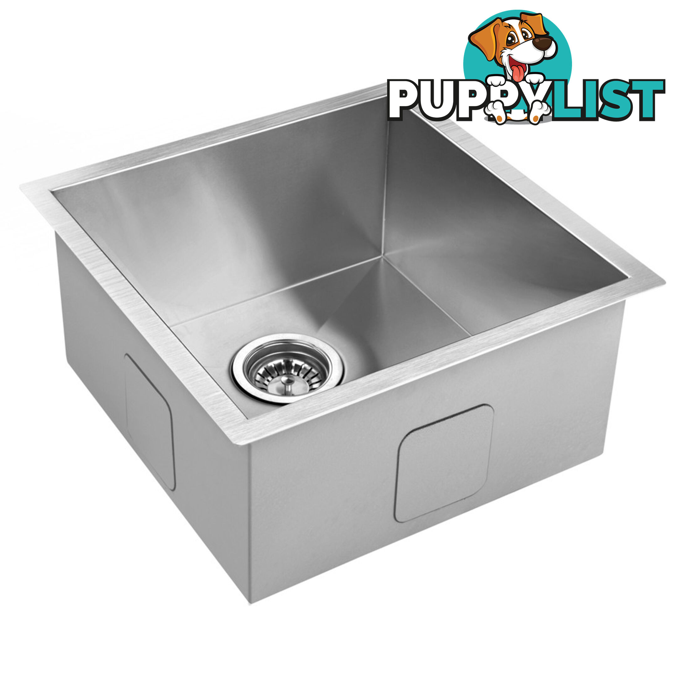 Stainless Steel Kitchen/Laundry Sink w/ Strainer Waste 510 x 450 mm