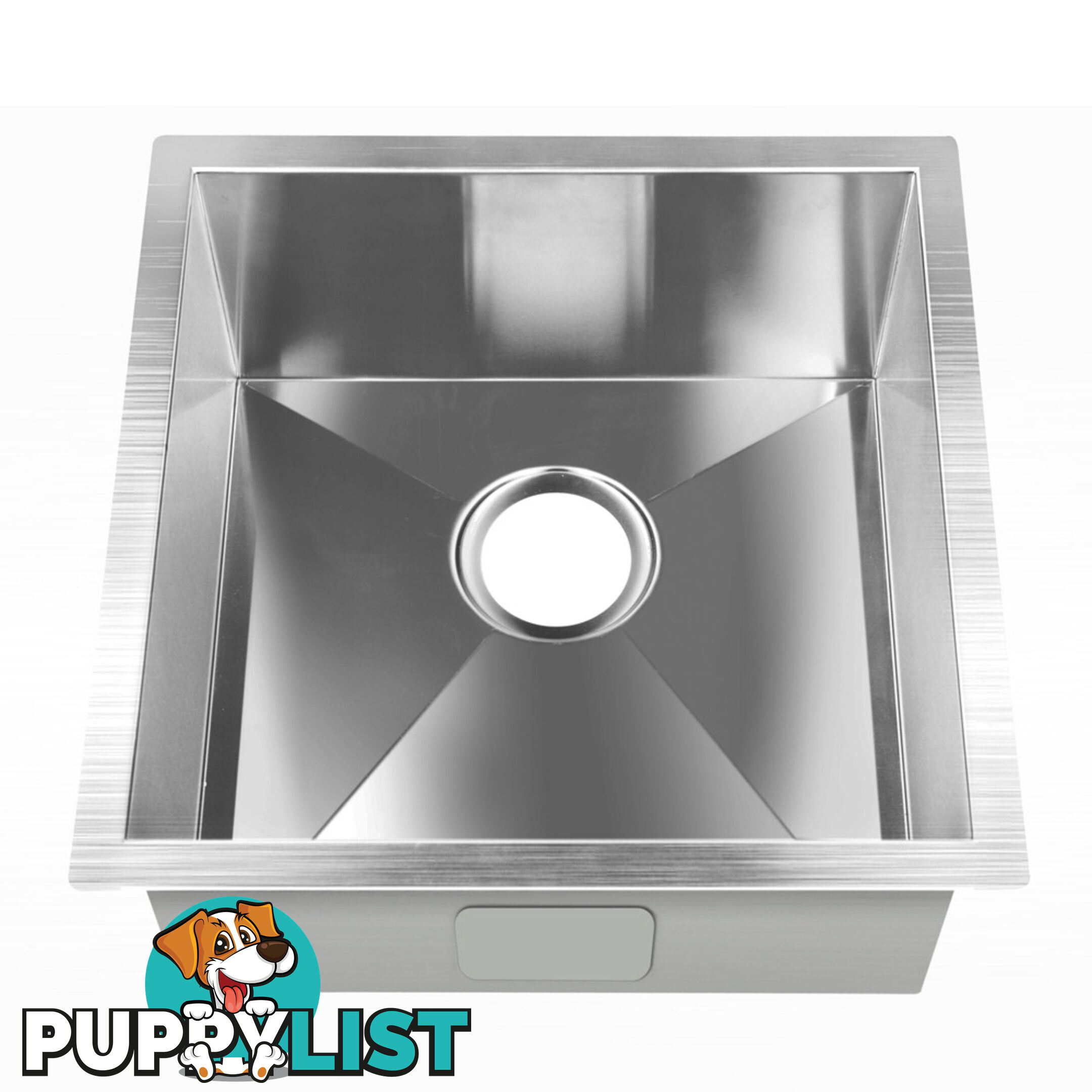 Stainless Steel Kitchen/Laundry Sink w/ Strainer Waste 510 x 450 mm