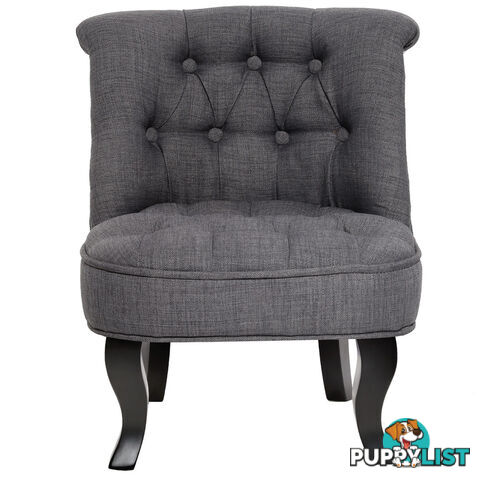 Lorraine Chair French Provincial Kid Fabric Sofa Misty Grey