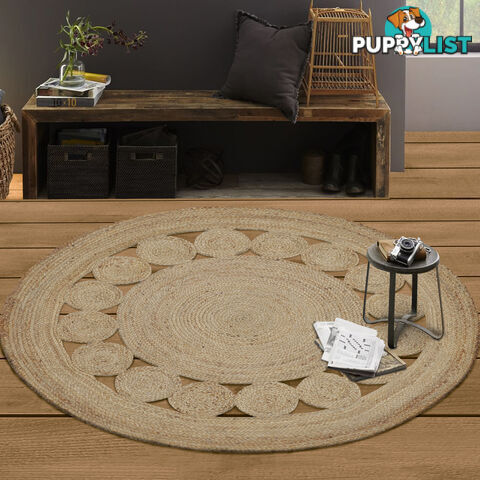 Flower Single Row Rug Natural 120x120cm