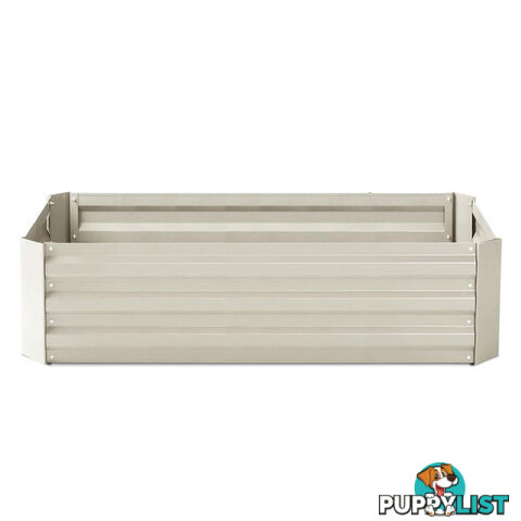 Galvanised Raised Garden Bed - 150 x 90 x 30cm - Cream