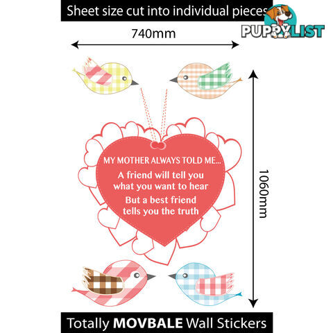 Extra Large Size My Mother Told Me Wall Sticker Quotes - Totally Movable